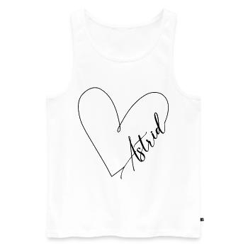 Astrid Name Heart Line - Men's Premium Organic Tank Top - white - Front - AI Model Male 178 light (178cm)