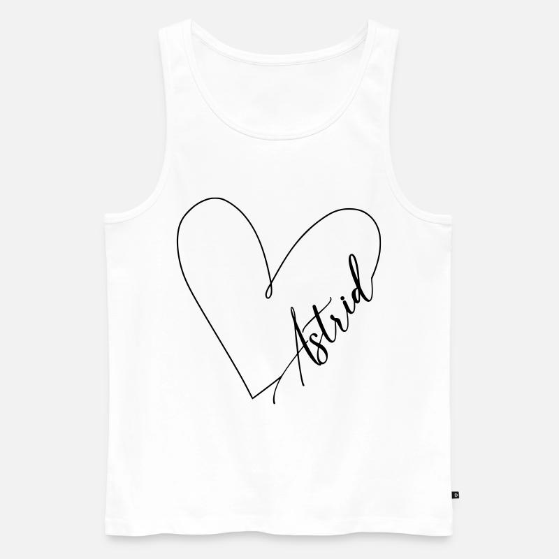 Astrid Name Herzlinie - Männer Premium Bio Tank Top - Weiß