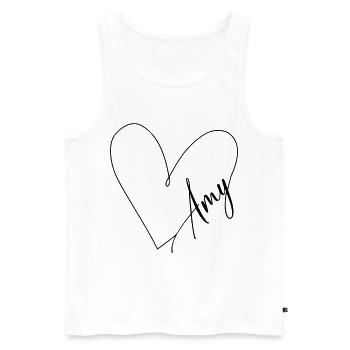 Amy Name Heart Line - Men's Premium Organic Tank Top - white - Front - AI Model Male 178 light (178cm)