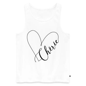 Cherie Name Herzlinie - Männer Premium Bio Tank Top - Weiß - Vorne - Michal (187cm)