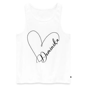 Dominika Name Herzlinie - Männer Premium Bio Tank Top - Weiß - Vorne - AI Model Male 178 light (178cm)