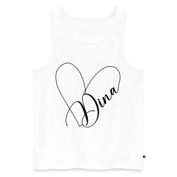 Dina Nom Ligne de Coeur - Débardeur bio Premium Homme - blanc - Devant - Michal (187cm)