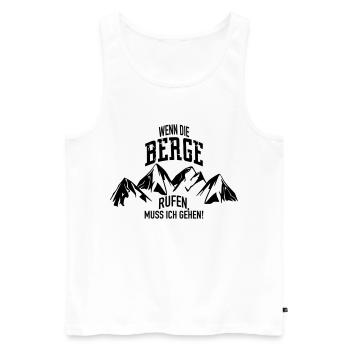 Berge rufen - Männer Premium Bio Tank Top - Weiß - Vorne - AI Model Male 178 light (178cm)