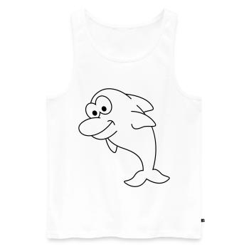 Delfin Comic Tier - Männer Premium Bio Tank Top - Weiß - Vorne - AI Model Male 178 light (178cm)