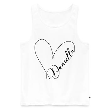 Daniella Nom Ligne de Coeur - Débardeur bio Premium Homme - blanc - Devant - AI Model Male 178 light (178cm)