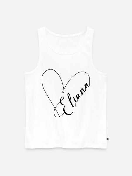 Eliana Name Heart Line - Men's Premium Organic Tank Top - white