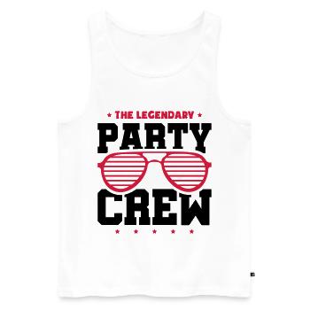 Party Crew - Männer Premium Bio Tank Top - Weiß - Vorne - AI Model Male 178 light (178cm)