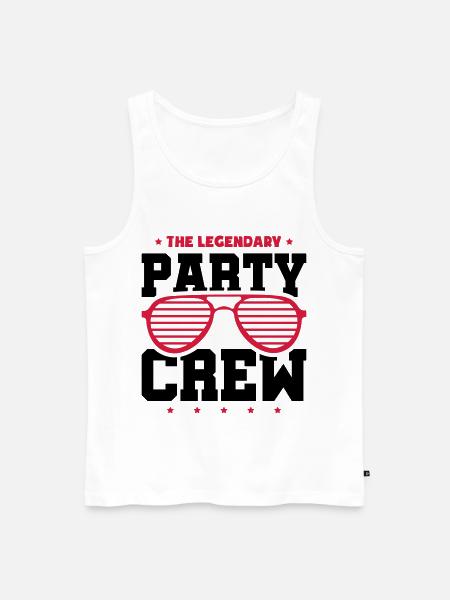 Party Crew - Männer Premium Bio Tank Top - Weiß