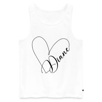 Diane Nom Ligne de coeur - Débardeur bio Premium Homme - blanc - Devant - AI Model Male 178 light (178cm)
