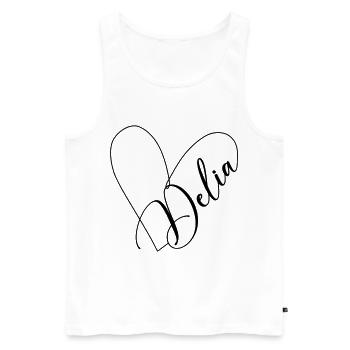Delia Name Herzlinie - Männer Premium Bio Tank Top - Weiß - Vorne - AI Model Male 178 light (178cm)