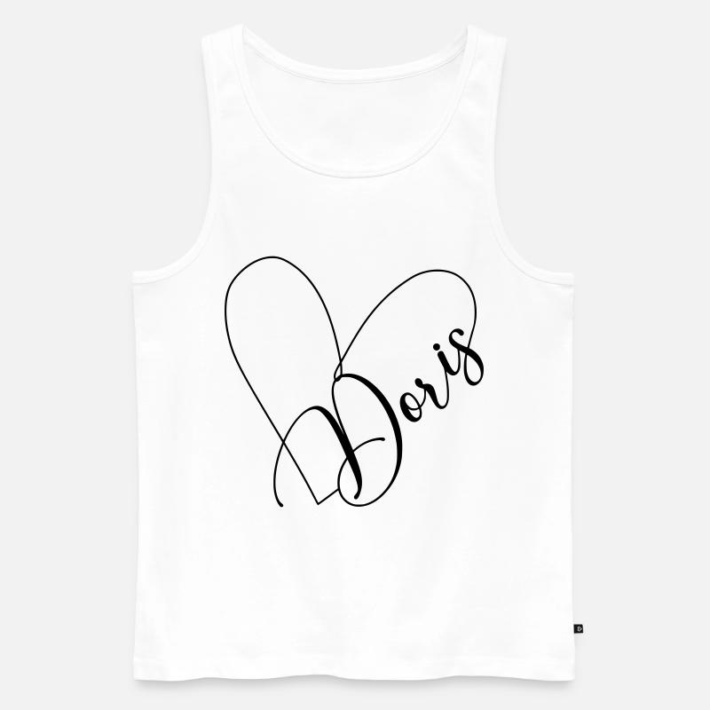 Doris Name Herzlinie - Männer Premium Bio Tank Top - Weiß
