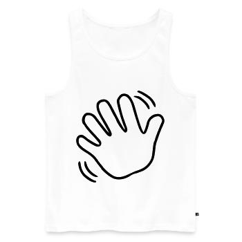 Emoji font signe croquis noir - Débardeur bio Premium Homme - blanc - Devant - Michal (187cm)