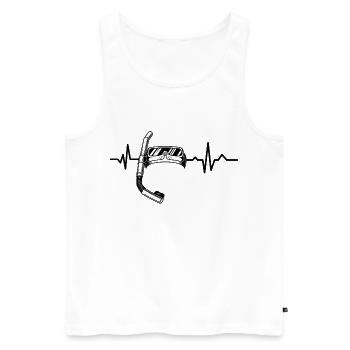 Battements de Coeur - Heartbeat - Diver - Plongeurs - vacances - Débardeur bio Premium Homme - blanc - Devant - Michal (187cm)