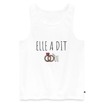 ELLE A DIT OUI, idée cadeau tshirt - Débardeur bio Premium Homme - blanc - Devant - AI Model Male 178 light (178cm)