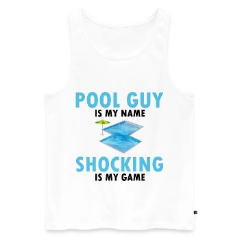 Conceptions de sauveteurs pour les techniciens de piscine - Débardeur bio Premium Homme - blanc - Devant - Michal (187cm)