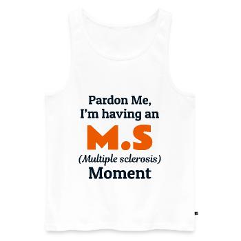 Multiple Sklerose Awareness Monat MS Orange Funny - Männer Premium Bio Tank Top - Weiß - Vorne - AI Model Male 178 light (178cm)