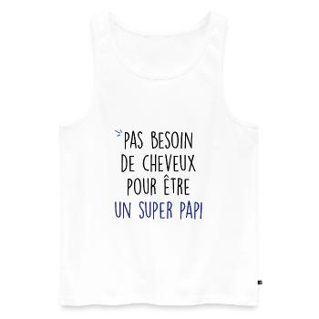 super papii - Débardeur bio Premium Homme - blanc - Devant - Michal (187cm)