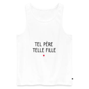 tel père telle fille - Débardeur bio Premium Homme - blanc - Devant - Michal (187cm)