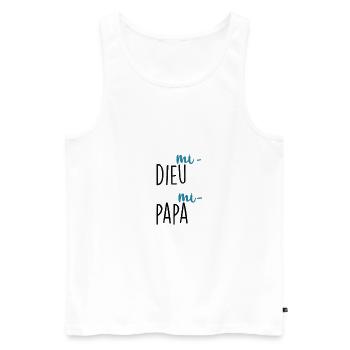 mi dieu mi papa - Débardeur bio Premium Homme - blanc - Devant - Michal (187cm)