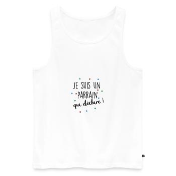 je suis un parrain qui déchire - Débardeur bio Premium Homme - blanc - Devant - Michal (187cm)
