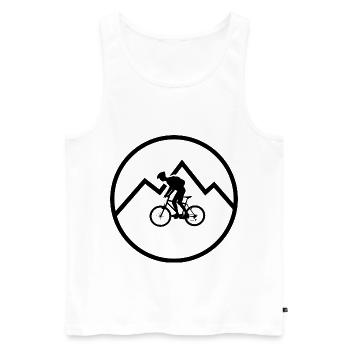 Fahrrad - bicycle - Trekking - Mountainbike - Männer Premium Bio Tank Top - Weiß - Vorne - Michal (187cm)