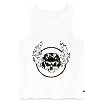 Rocker - Skull with wings - Art Design - Männer Premium Bio Tank Top - Weiß - Vorne - AI Model Male 178 light (178cm)