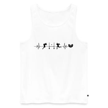 Rugby-Herzschlag Rugby-Geschenk - Männer Premium Bio Tank Top - Weiß - Vorne - Michal (187cm)