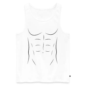 Sixpack Muskel Mann - Männer Premium Bio Tank Top - Weiß - Vorne - AI Model Male 178 light (178cm)