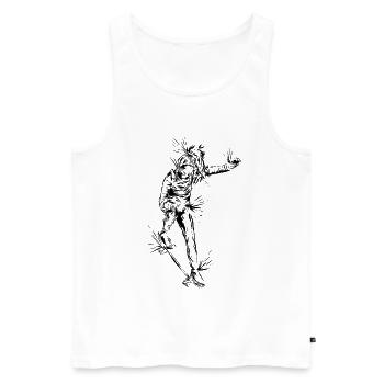 Skater Girl Skateboard - Débardeur bio Premium Homme - blanc - Devant - AI Model Male 178 light (178cm)