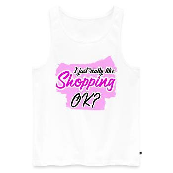 Shopping - Men's Premium Organic Tank Top - white - Front - AI Model Male 178 light (178cm)