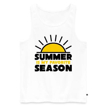 Summer is my favorite season - Men's Premium Organic Tank Top - white - Front - Michal (187cm)