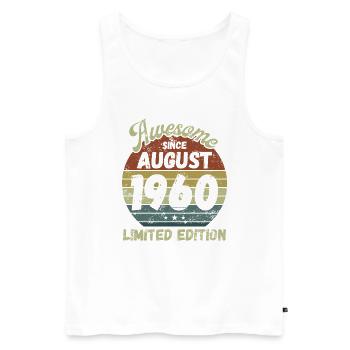 Awesome since August 1960 - Geburtstag - Männer Premium Bio Tank Top - Weiß - Vorne - Michal (187cm)