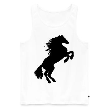 black stallion - black horse shirt & hoodie - Men's Premium Organic Tank Top - white - Front - AI Model Male 178 light (178cm)