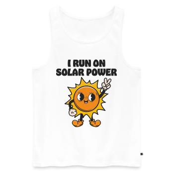 I run on Solar Power - Men's Premium Organic Tank Top - white - Front - AI Model Male 178 light (178cm)
