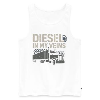 Camionneur Camionnage Cadeau Camionneur - Débardeur bio Premium Homme - blanc - Devant - Michal (187cm)