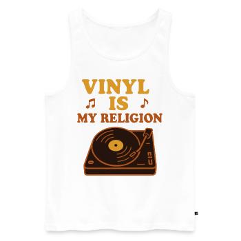 Funk Disque Vinyle Collector Musique Rétro - Débardeur bio Premium Homme - blanc - Devant - Michal (187cm)
