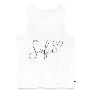 Sofie Surname First Name Girl - Men's Premium Organic Tank Top - white - Front - AI Model Male 178 light (178cm)