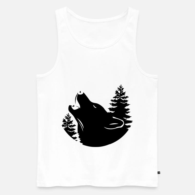 Wolf - Naturschutz - Tierschutz - Männer Premium Bio Tank Top - Weiß