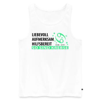 Sternzeichen Krebs - Eigenschaften - Männer Premium Bio Tank Top - Weiß - Vorne - AI Model Male 178 light (178cm)