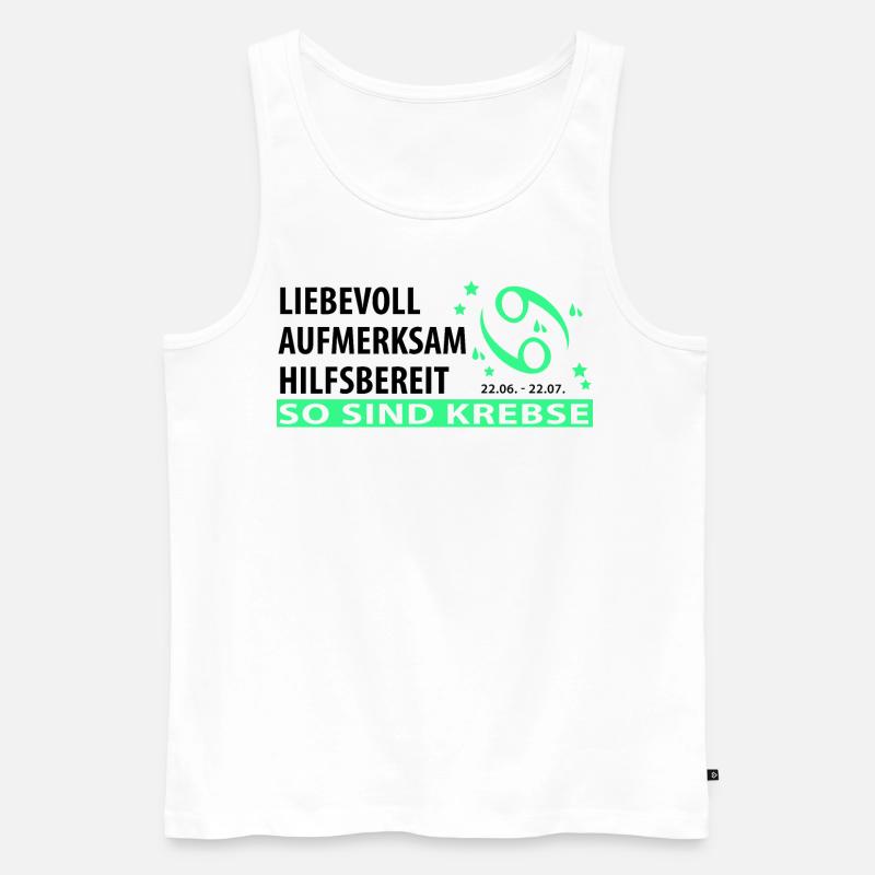 Sternzeichen Krebs - Eigenschaften - Männer Premium Bio Tank Top - Weiß