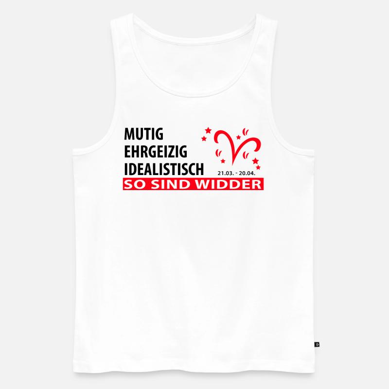 Sternzeichen Widder - Eigenschaften - Männer Premium Bio Tank Top - Weiß