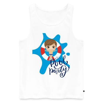 Pool Party - Männer Premium Bio Tank Top - Weiß - Vorne - AI Model Male 178 light (178cm)