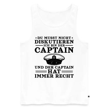 Segler Bootsbesitzer Kapitän - Männer Premium Bio Tank Top - Weiß - Vorne - AI Model Male 178 light (178cm)