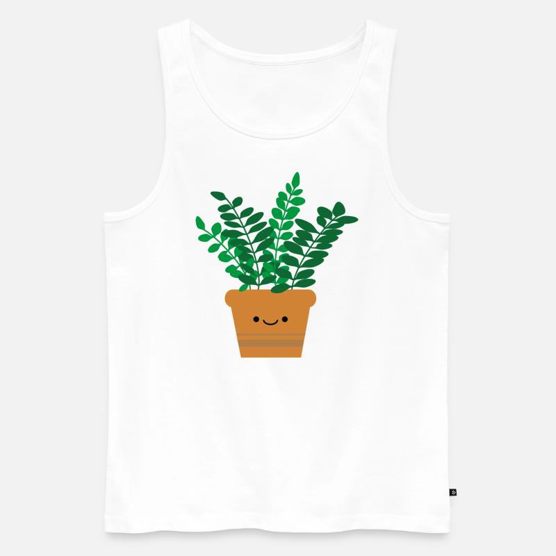 Süßes Green Pals Design „Glücksfeder“ - Männer Premium Bio Tank Top - Weiß