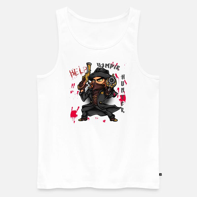 Vampir Hunter - Männer Premium Bio Tank Top - Weiß