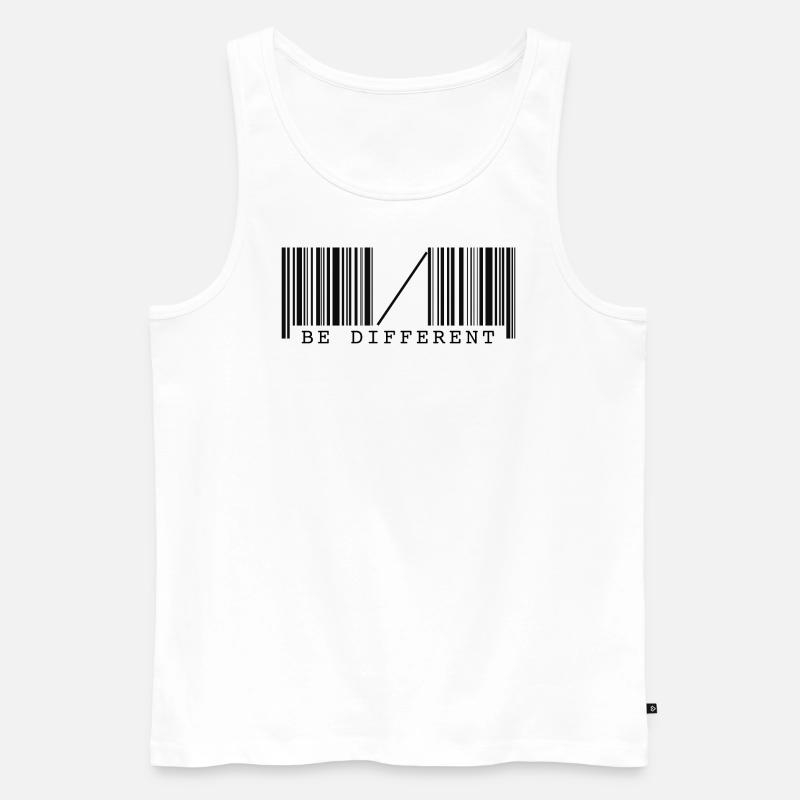 Be different barcode - Männer Premium Bio Tank Top - Weiß