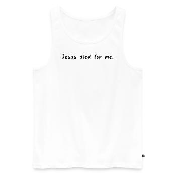 Jésus est mort pour moi - Débardeur bio Premium Homme - blanc - Devant - AI Model Male 178 light (178cm)