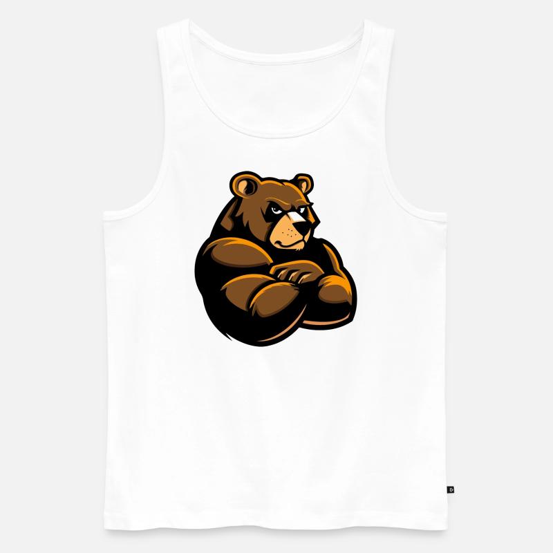 Bär Comic - Männer Premium Bio Tank Top - Weiß