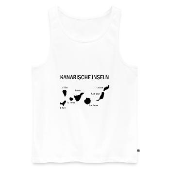 Canary islands Map Kanarische Inseln Karte - Männer Premium Bio Tank Top - Weiß - Vorne - AI Model Male 178 light (178cm)
