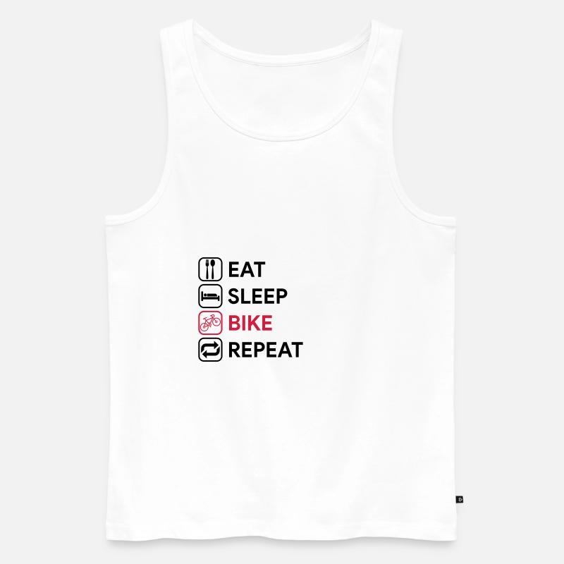 eat sleep bike repeat - Männer Premium Bio Tank Top - Weiß